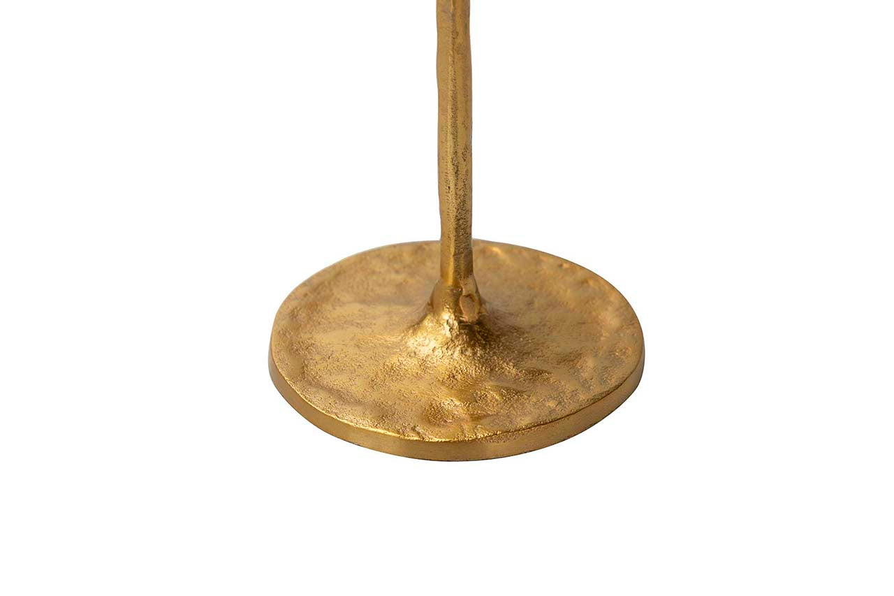 PORTAVELAS ALUMINIO DORADO 14x14x41 CM