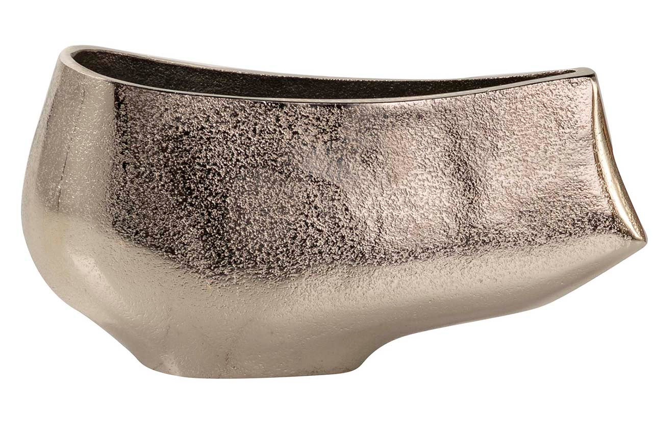 JARRON ALUMINIO PLATEADO 26x7x12 CM