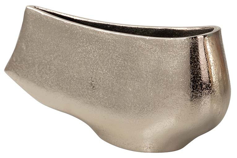 SILVER ALUMINUM VASE 26x7x12 CM