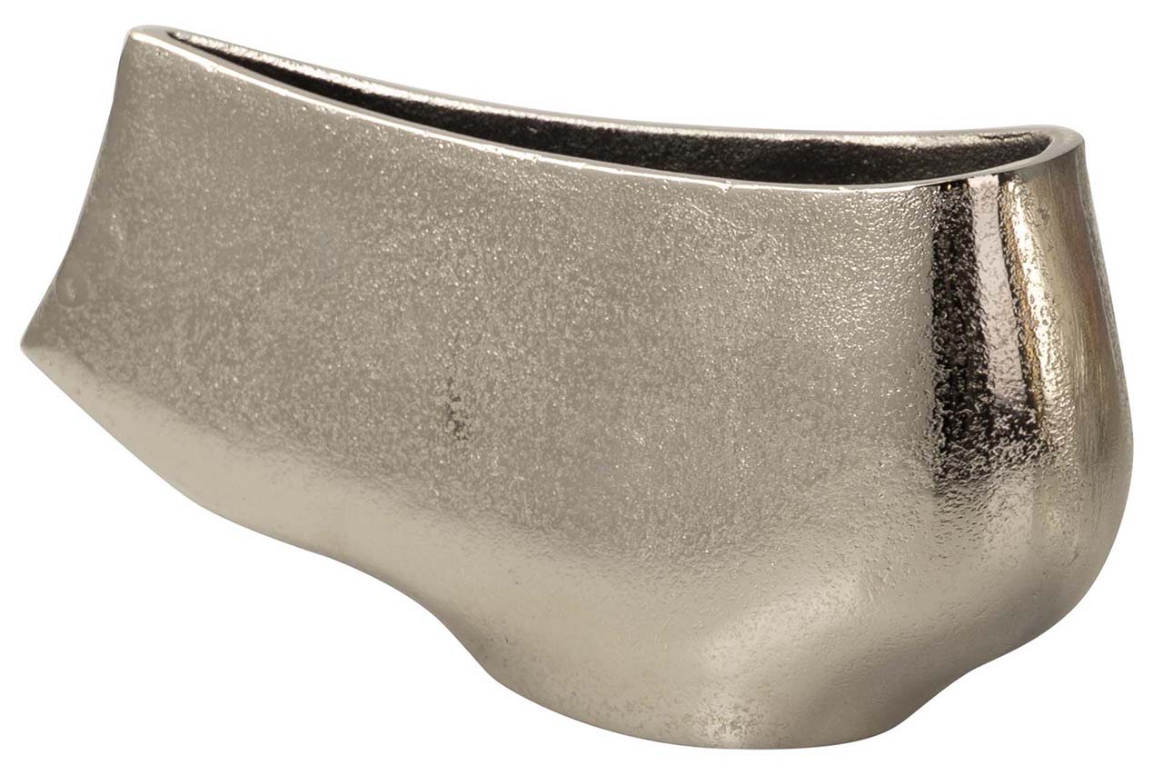 SILVER ALUMINUM VASE 26x7x12 CM