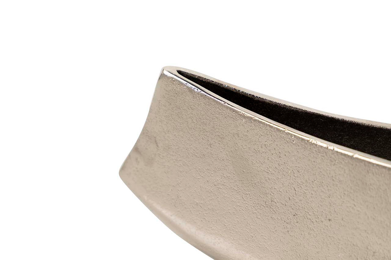 SILVER ALUMINUM VASE 26x7x12 CM