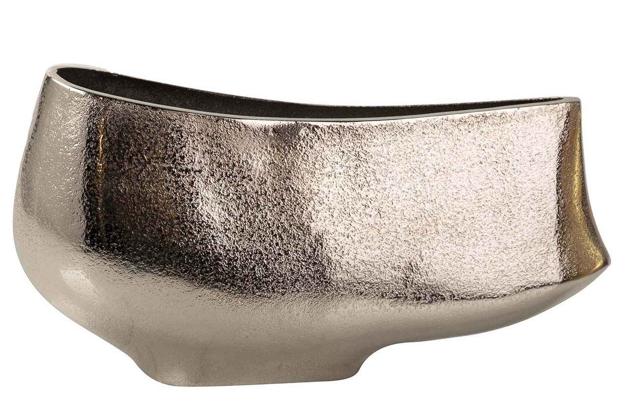 SILVER ALUMINUM VASE 35x11x17 CM