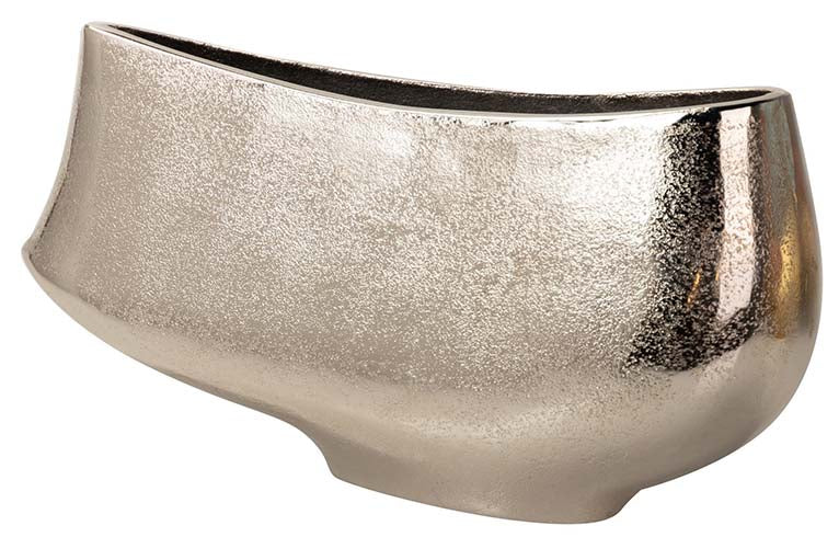 SILVER ALUMINUM VASE 35x11x17 CM