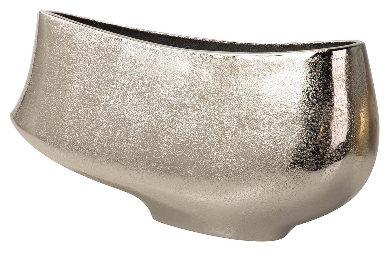 SILVER ALUMINUM VASE 35x11x17 CM