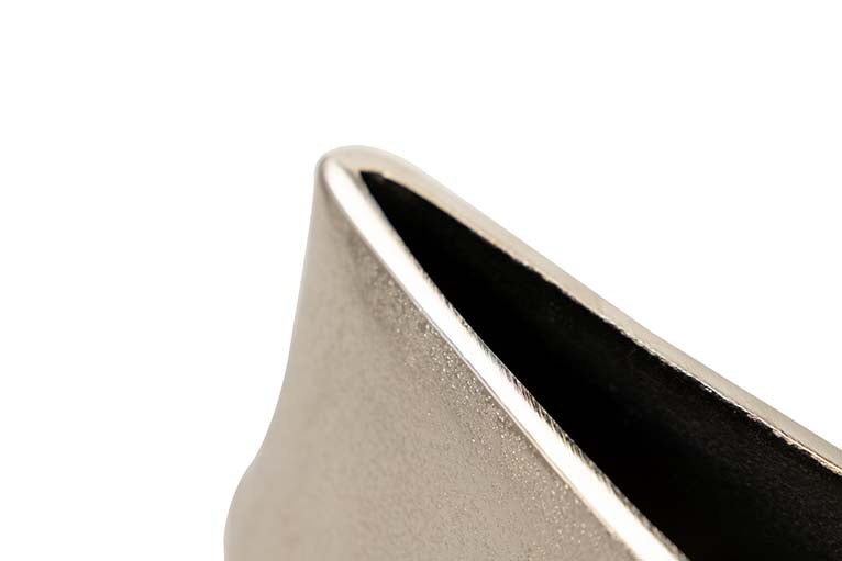 SILVER ALUMINUM VASE 35x11x17 CM