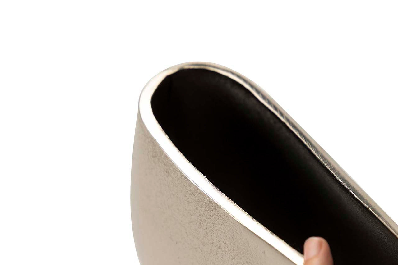 SILVER ALUMINUM VASE 35x11x17 CM