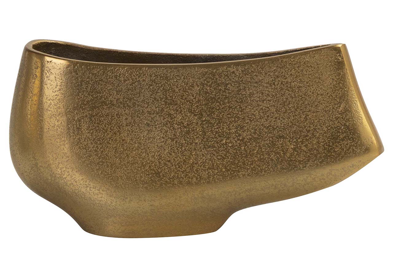 JARRON ALUMINIO DORADO 26x7x12 CM