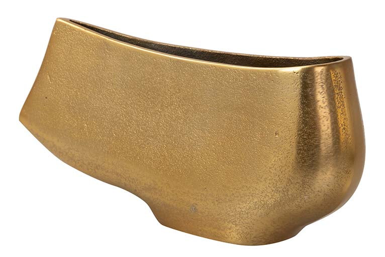 JARRON ALUMINIO DORADO 26x7x12 CM