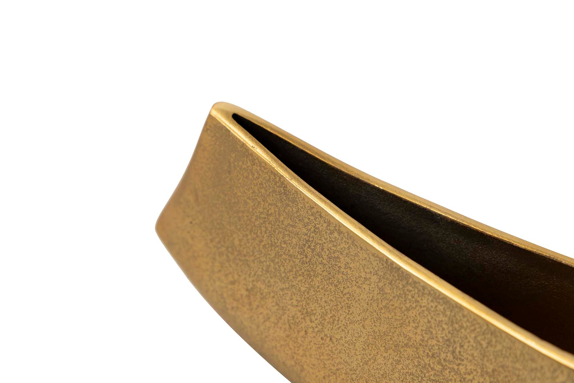 JARRON ALUMINIO DORADO 26x7x12 CM