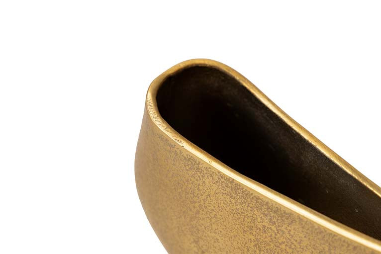 JARRON ALUMINIO DORADO 26x7x12 CM