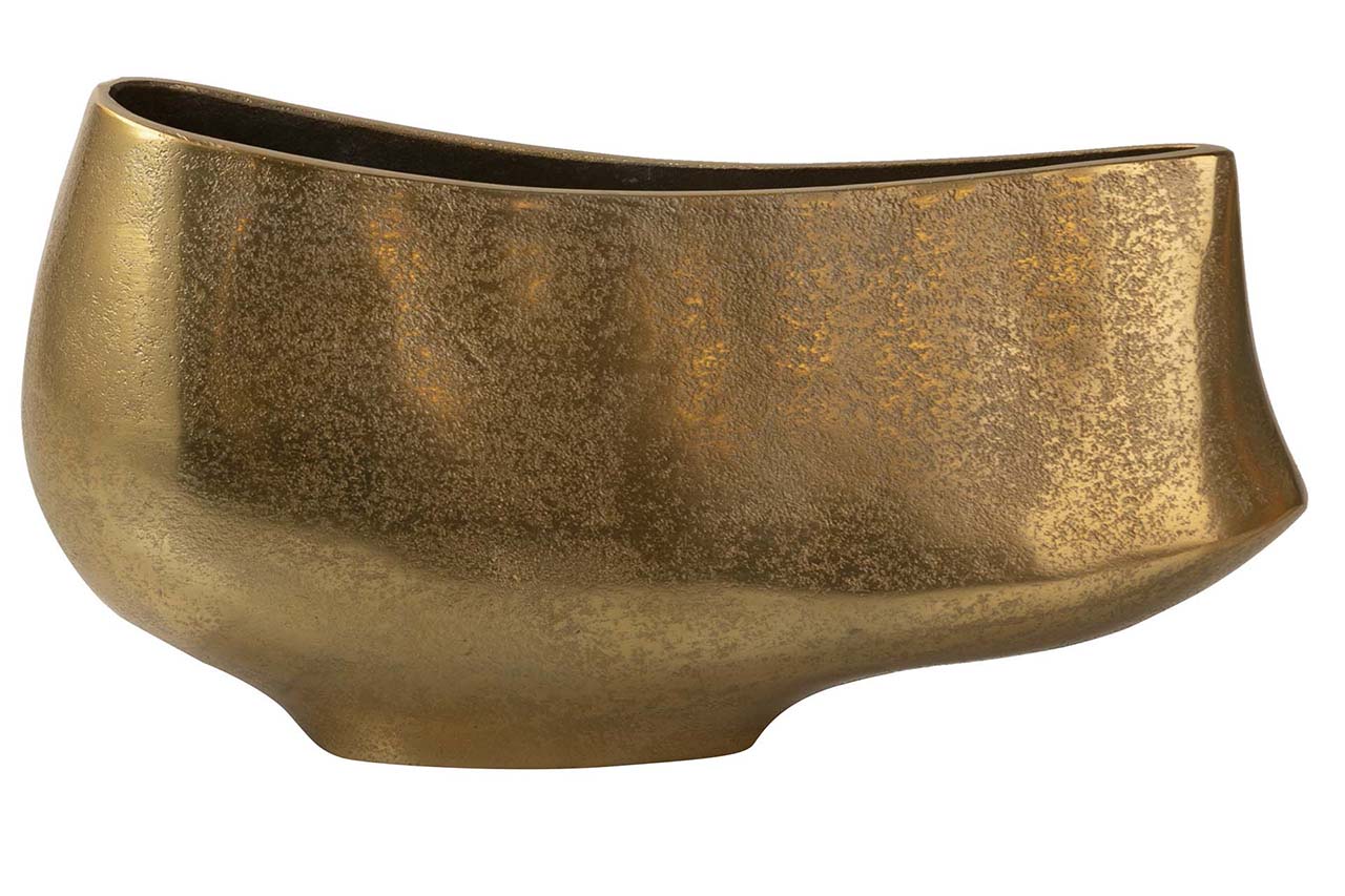 JARRON ALUMINIO DORADO 35X10X17 CM