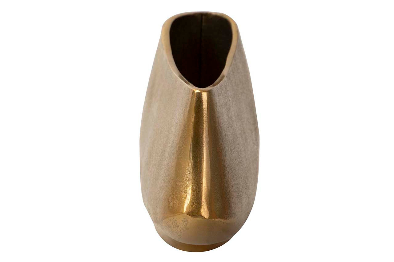 JARRON ALUMINIO DORADO 35X10X17 CM