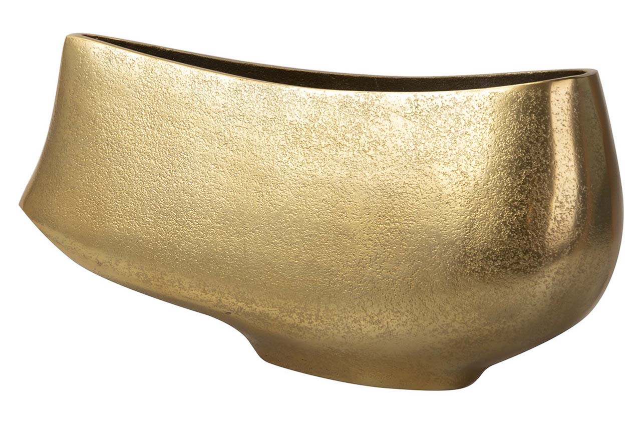 JARRON ALUMINIO DORADO 35X10X17 CM