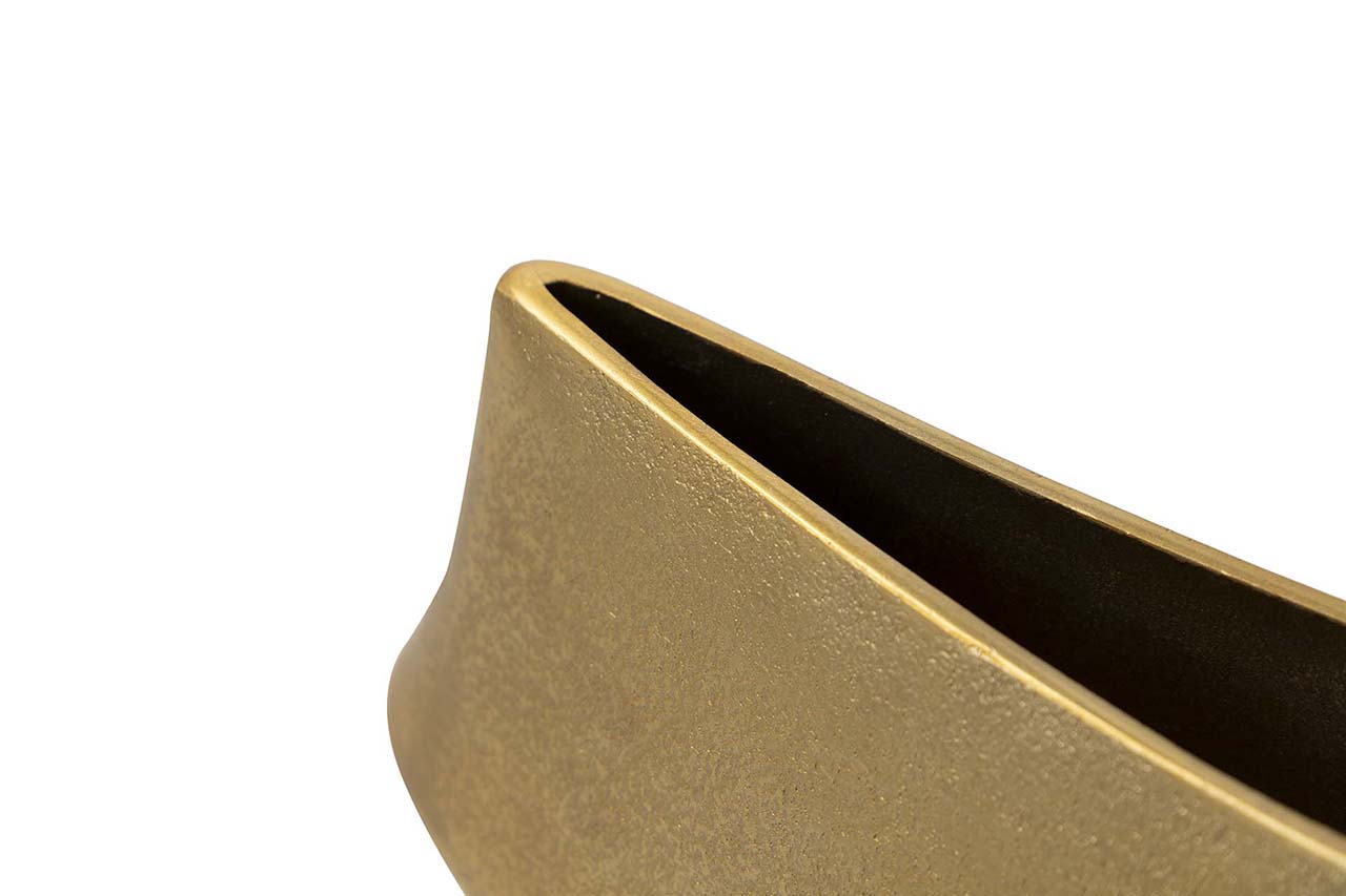 JARRON ALUMINIO DORADO 35X10X17 CM