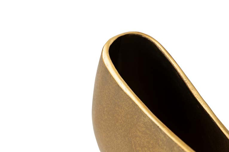 JARRON ALUMINIO DORADO 35X10X17 CM