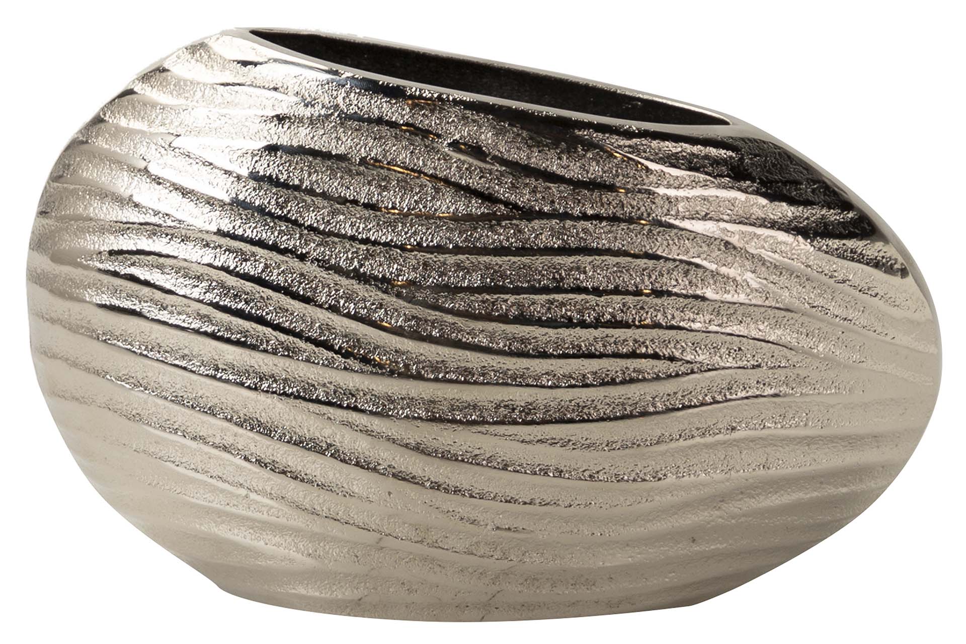 SILVER ALUMINUM VASE 25x9x15 CM