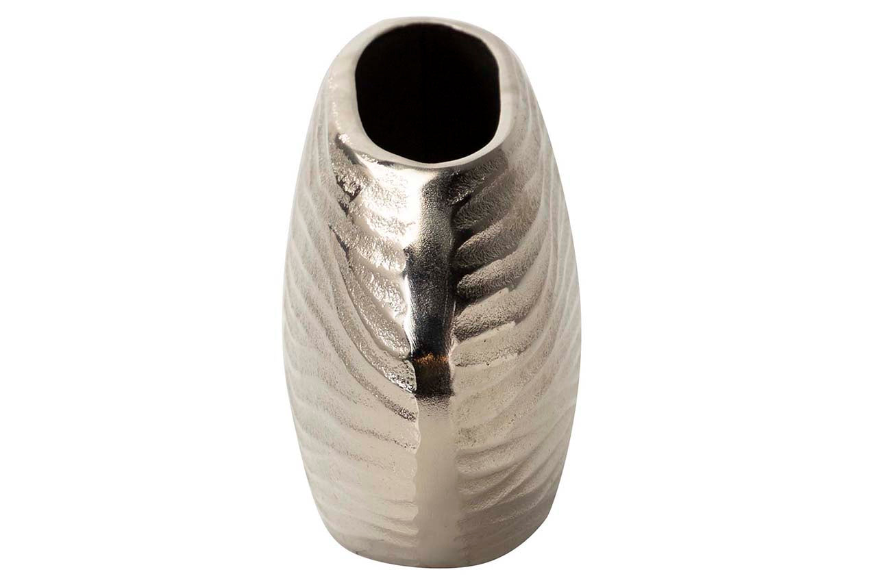 SILVER ALUMINUM VASE 25x9x15 CM