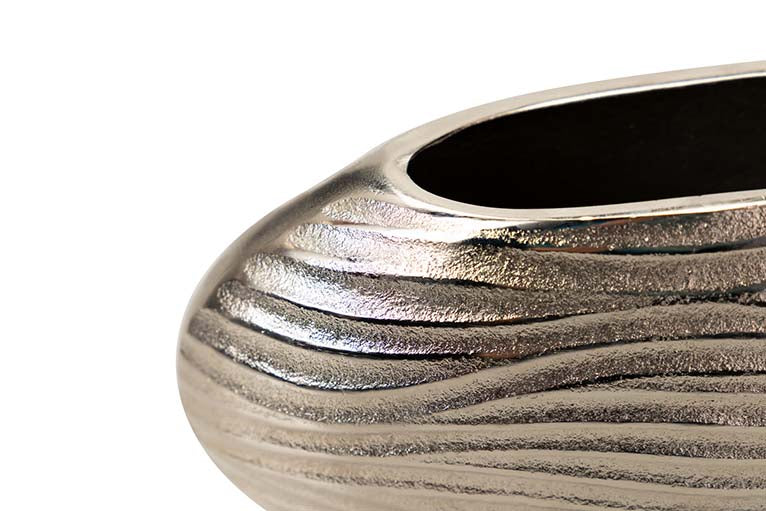 SILVER ALUMINUM VASE 25x9x15 CM
