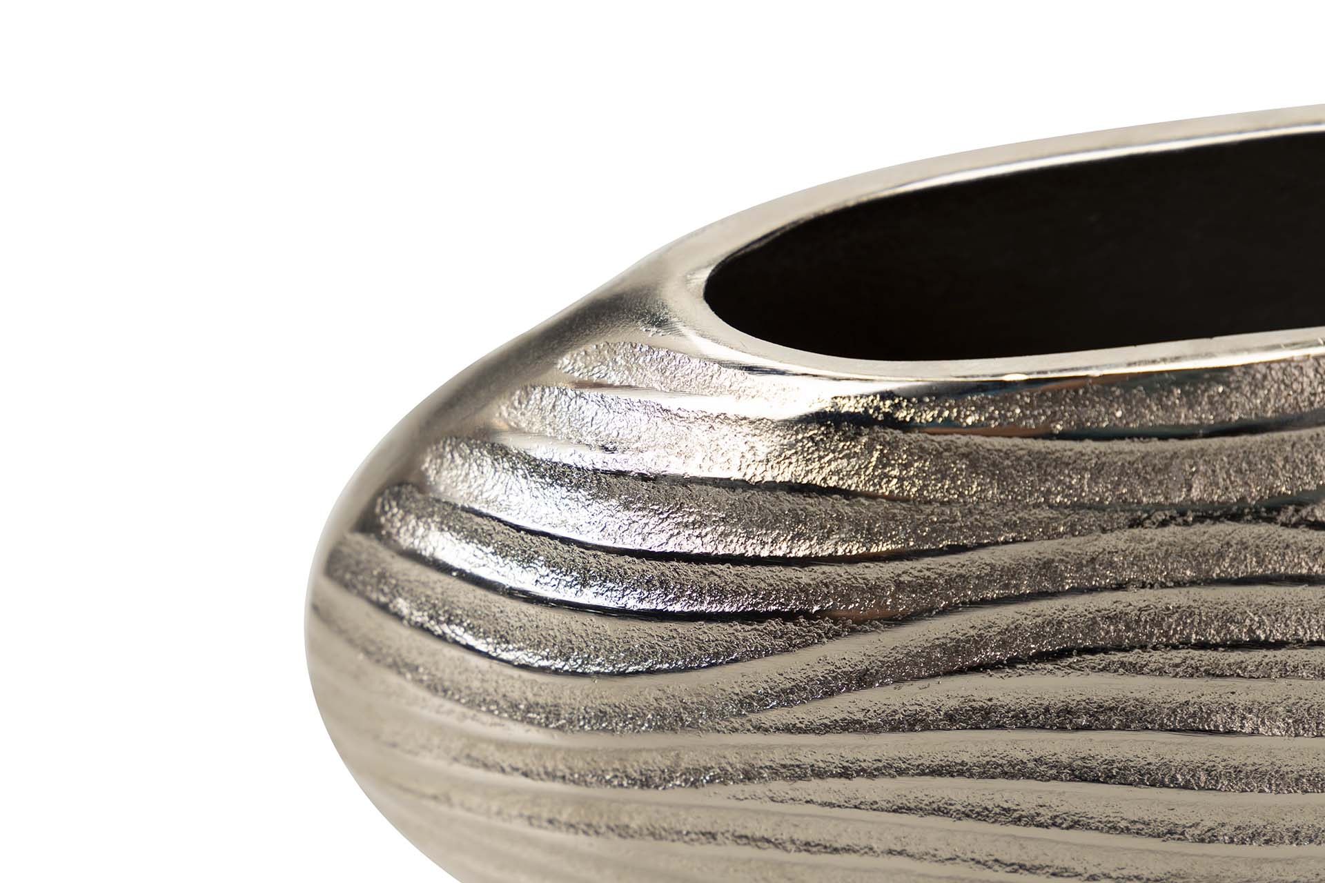 SILVER ALUMINUM VASE 25x9x15 CM