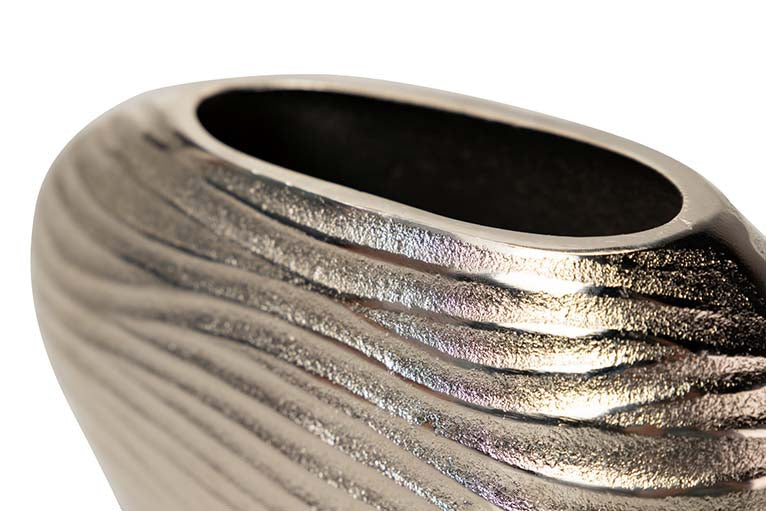 SILVER ALUMINUM VASE 25x9x15 CM