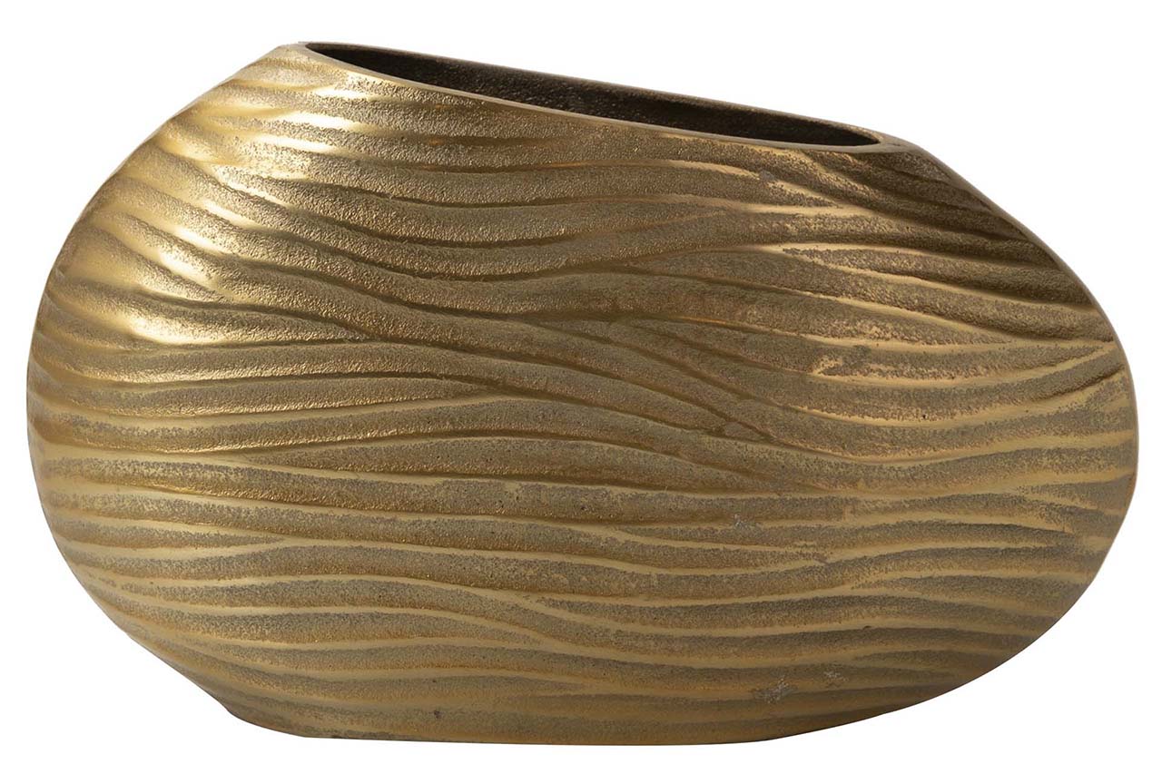 JARRON ALUMINIO DORADO 32x10x19 CM