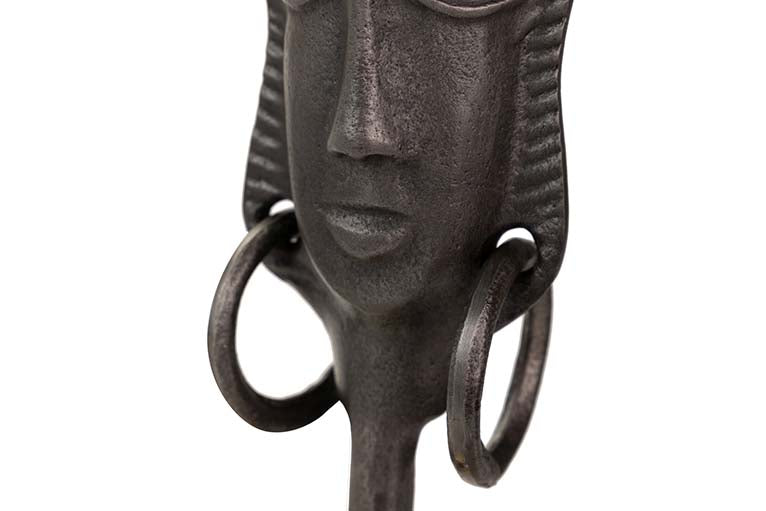 BLACK / GOLD ALUMINUM FACE FIGURE 11x10x46 CM