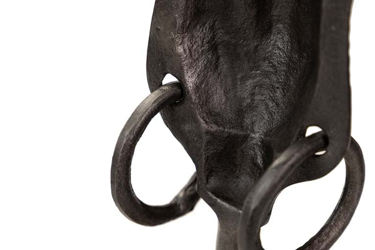 BLACK / GOLD ALUMINUM FACE FIGURE 11x10x46 CM