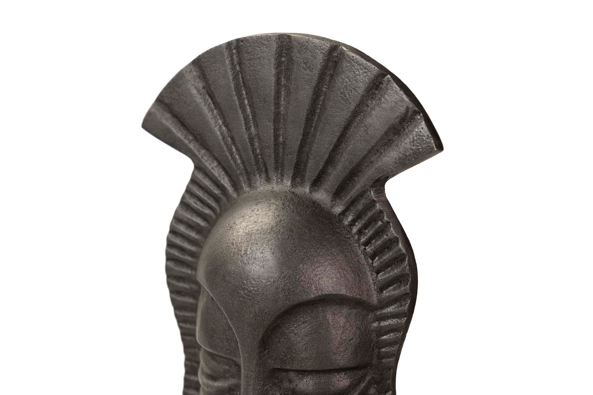 FIGURA DE ROSTO DE ALUMÍNIO PRETO/DOURADO 14x10x50 CM