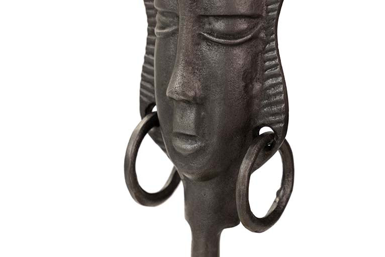 BLACK / GOLD ALUMINUM FACE FIGURE 14x10x50 CM