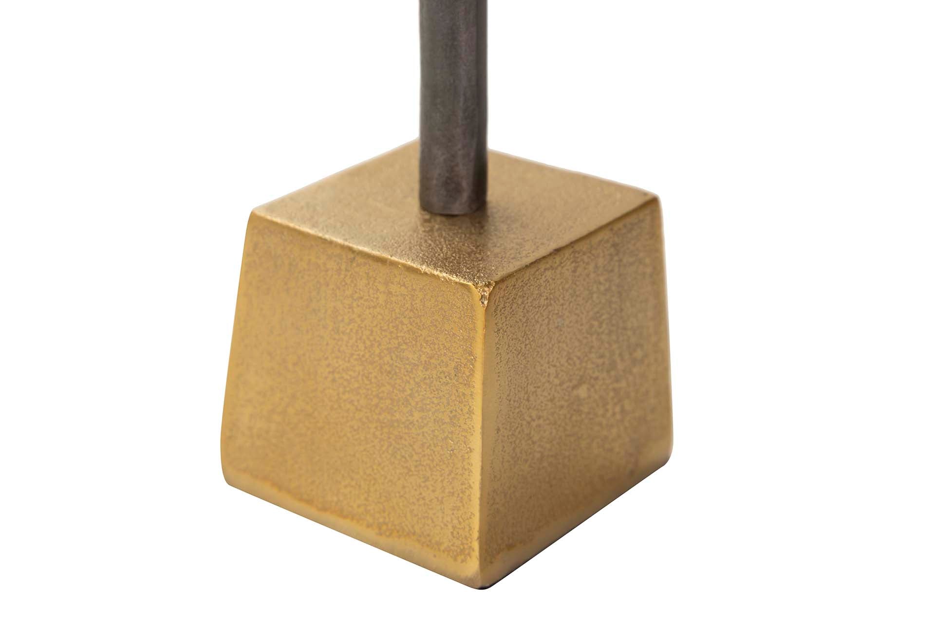 FIGURA DE ROSTO DE ALUMÍNIO PRETO/DOURADO 14x10x50 CM
