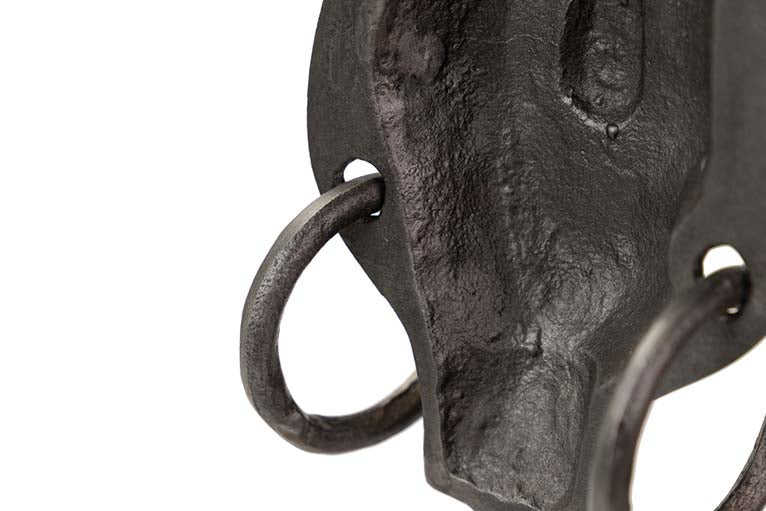 BLACK / GOLD ALUMINUM FACE FIGURE 14x10x50 CM