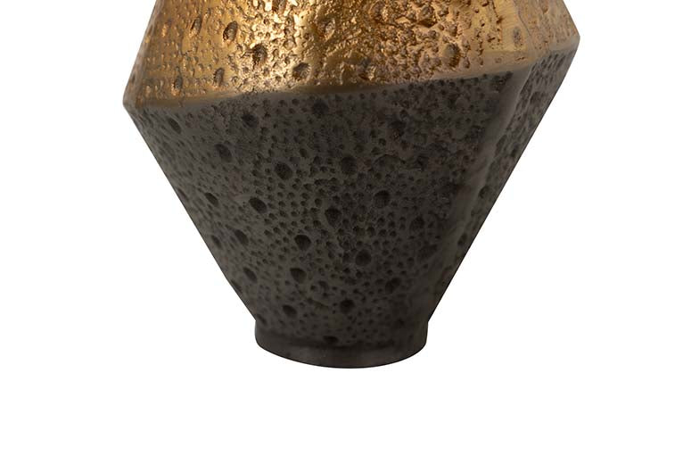JARRON ALUMINIO BLACK / DORADO 17x17x33 CM