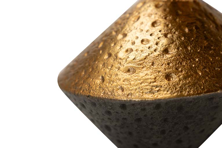 BLACK / GOLD ALUMINUM VASE 16x16x16 CM