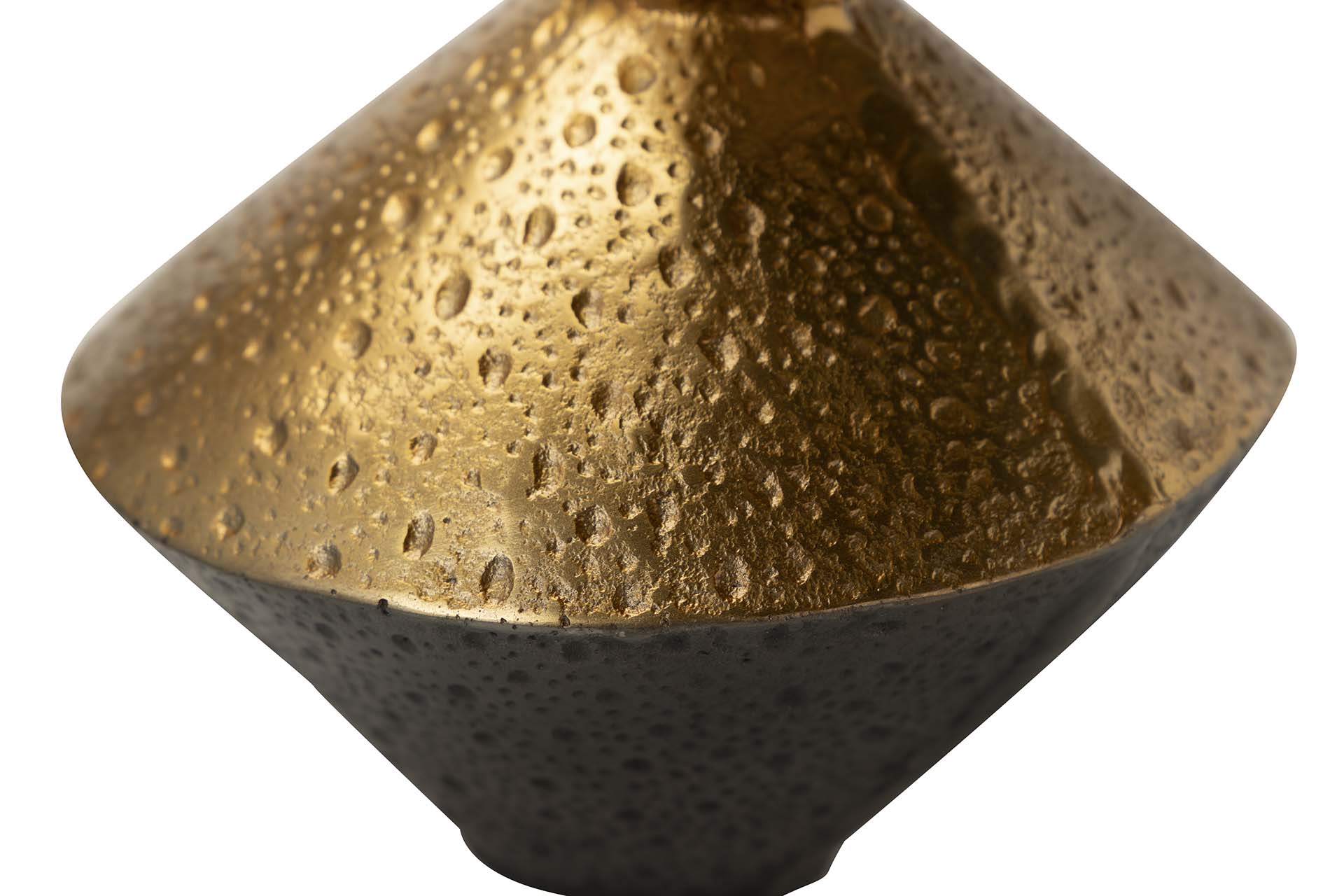 BLACK / GOLD ALUMINUM VASE 22x22x23 CM
