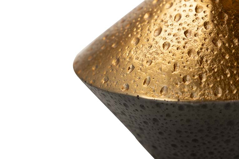 BLACK / GOLD ALUMINUM VASE 22x22x23 CM