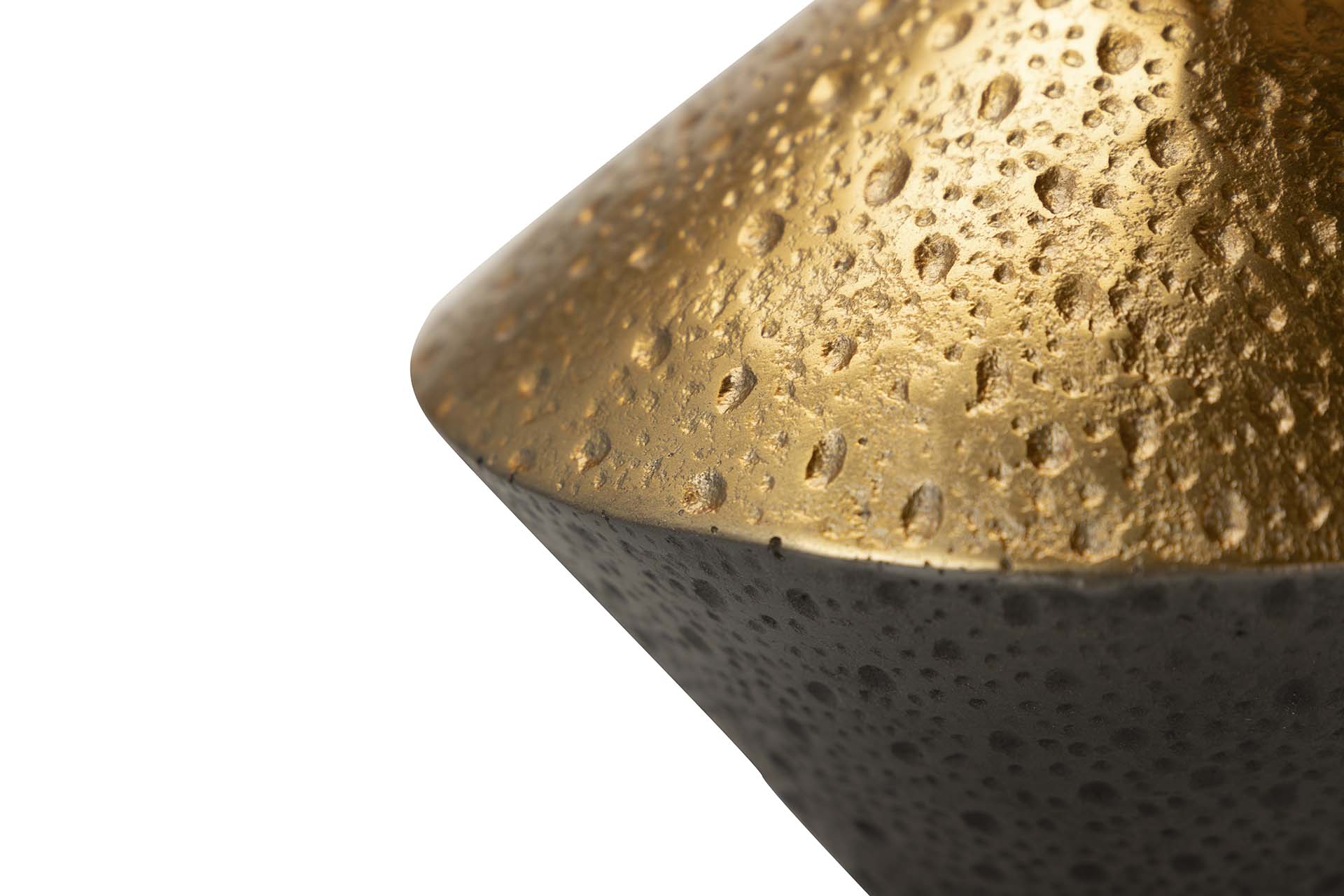 BLACK / GOLD ALUMINUM VASE 22x22x23 CM