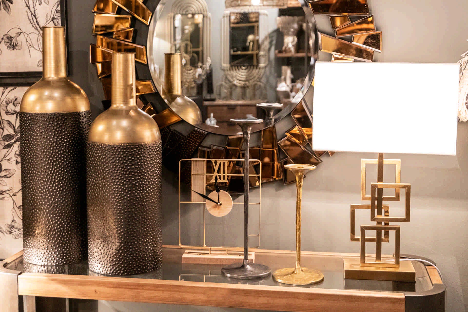 PORTAVELAS ALUMINIO NEGRO 14x14x41 CM