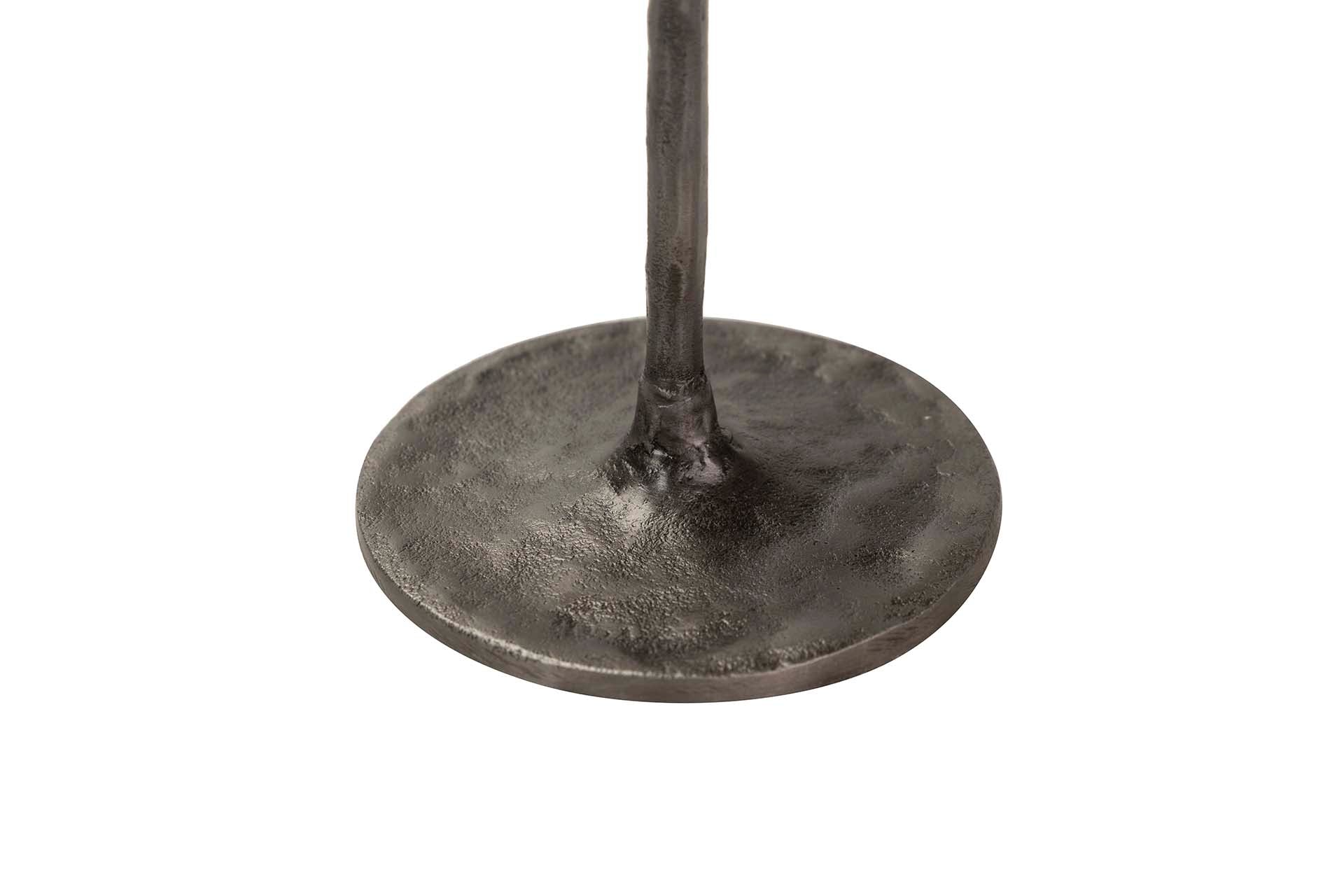 PORTA-VELAS DE ALUMÍNIO PRETO 14x14x41 CM