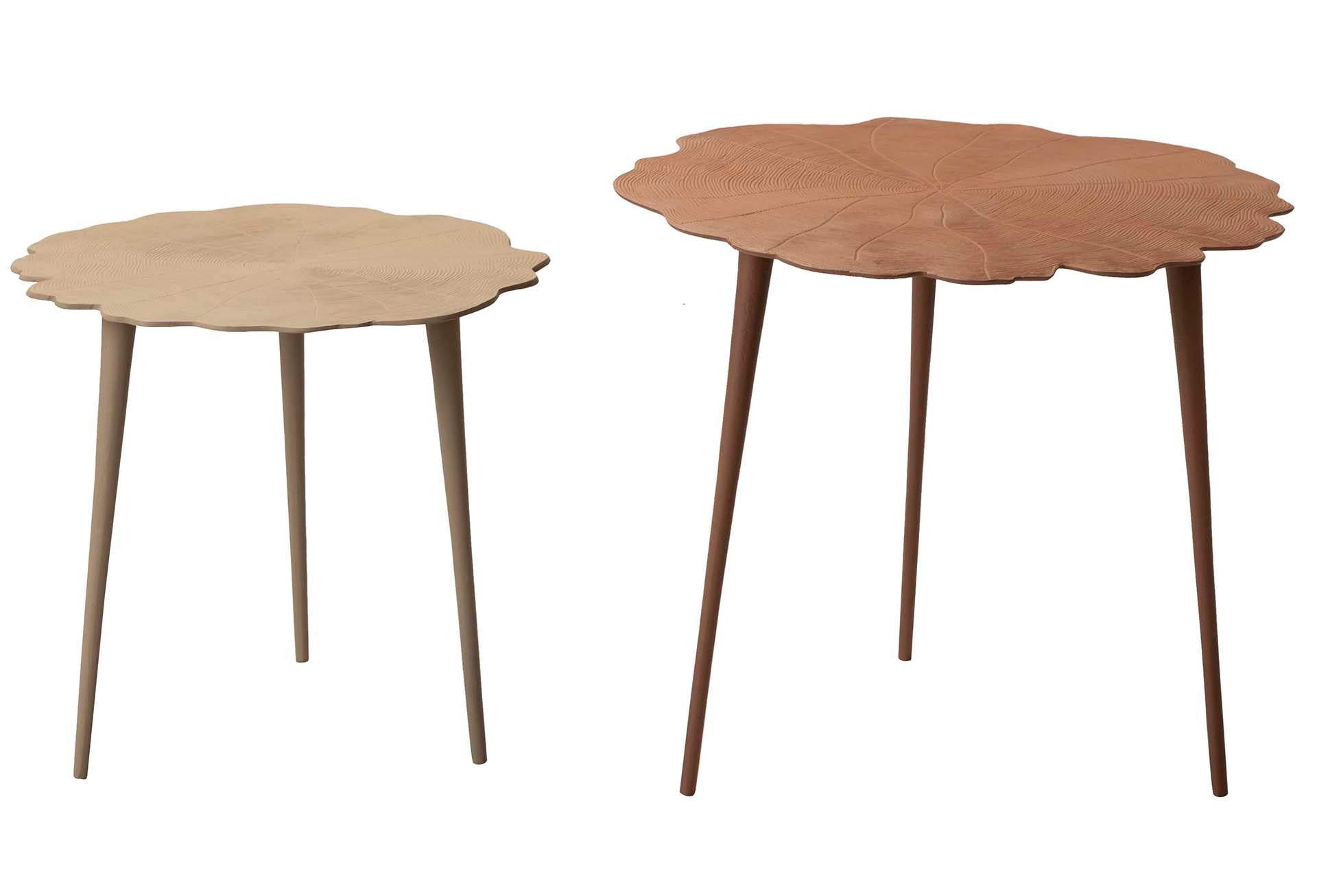 SET 2 ALUMINUM TABLES 62x62x54 50x50x45 CM