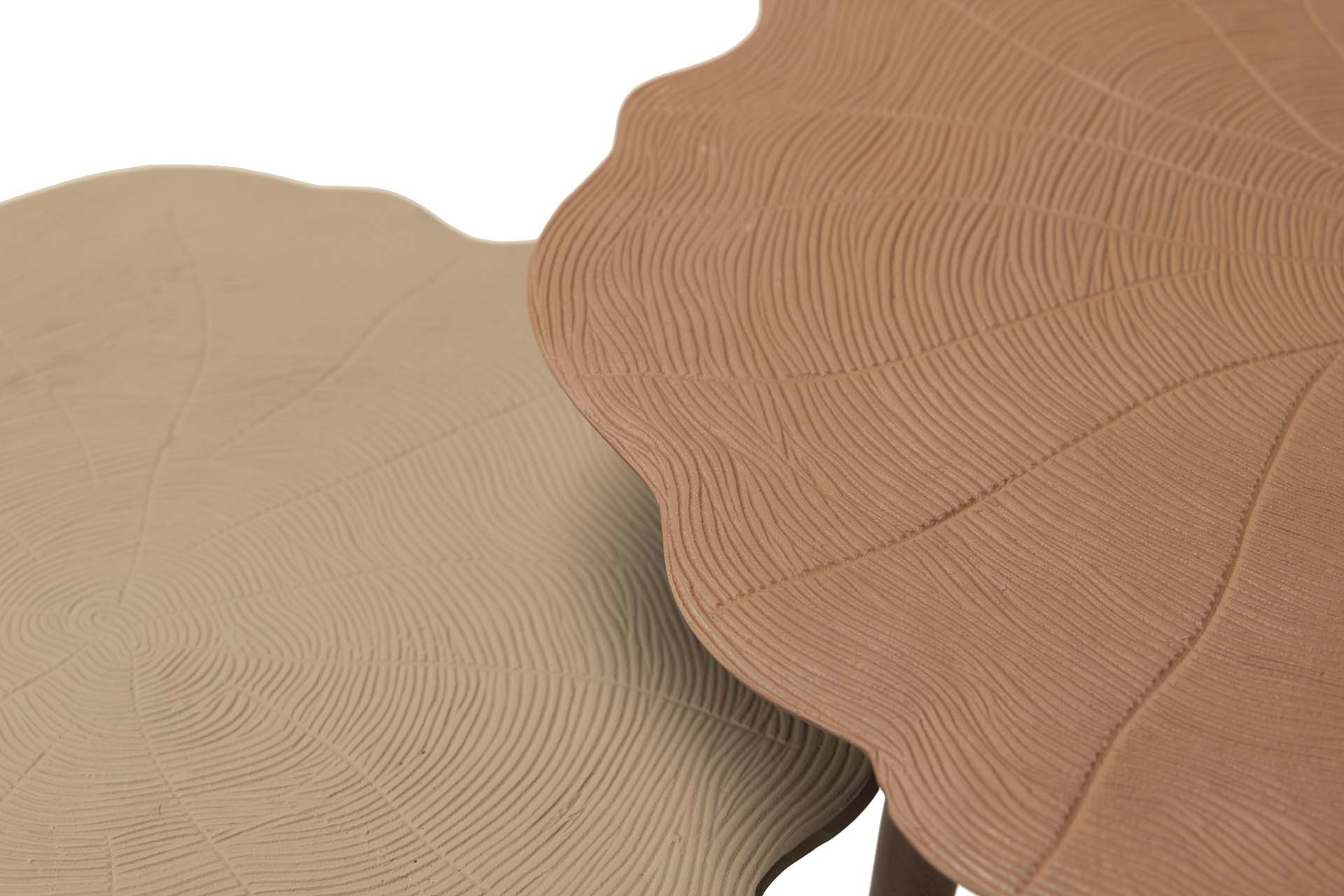 SET 2 ALUMINUM TABLES 62x62x54 50x50x45 CM