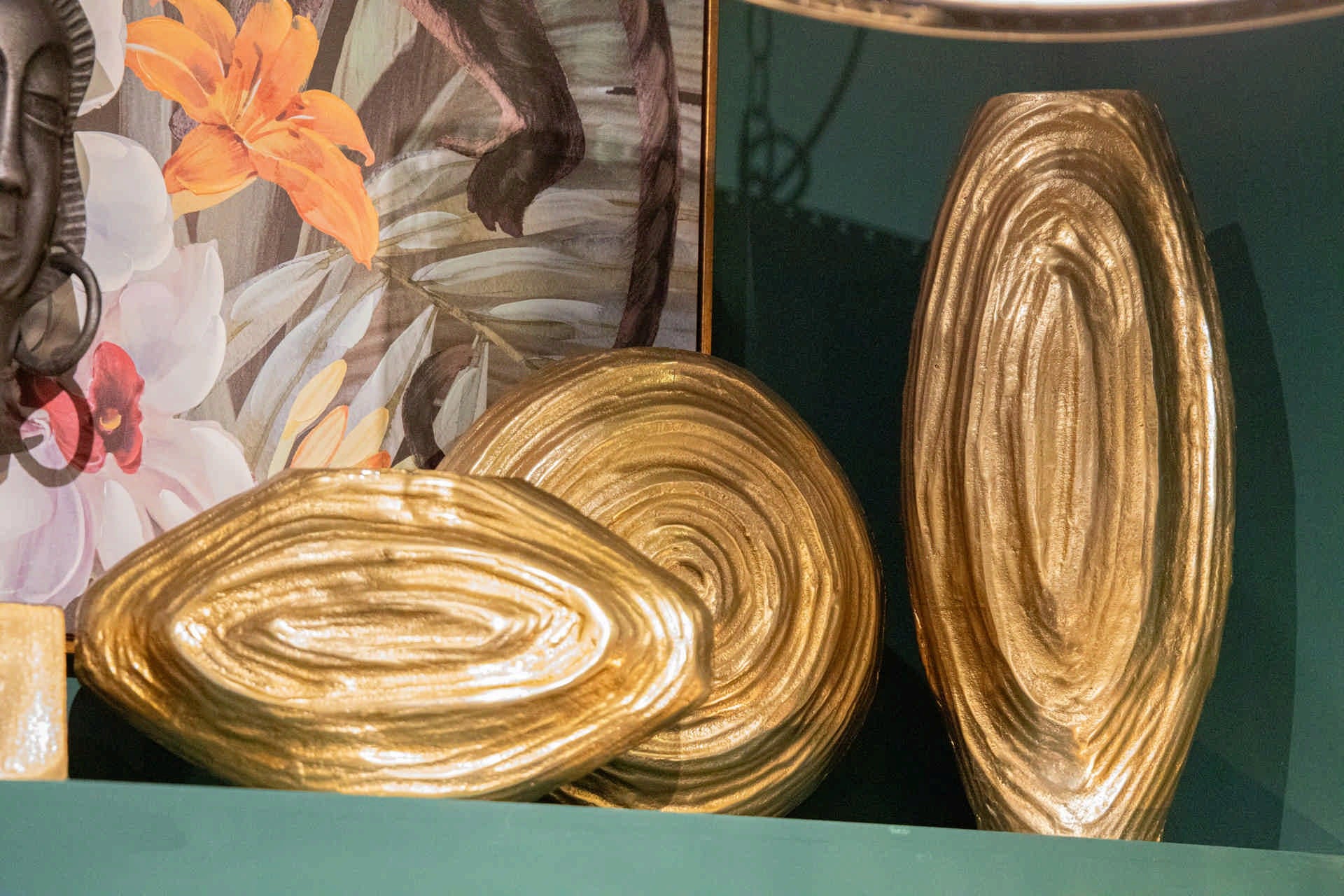 GOLD ALUMINUM VASE 34x18x10 CM