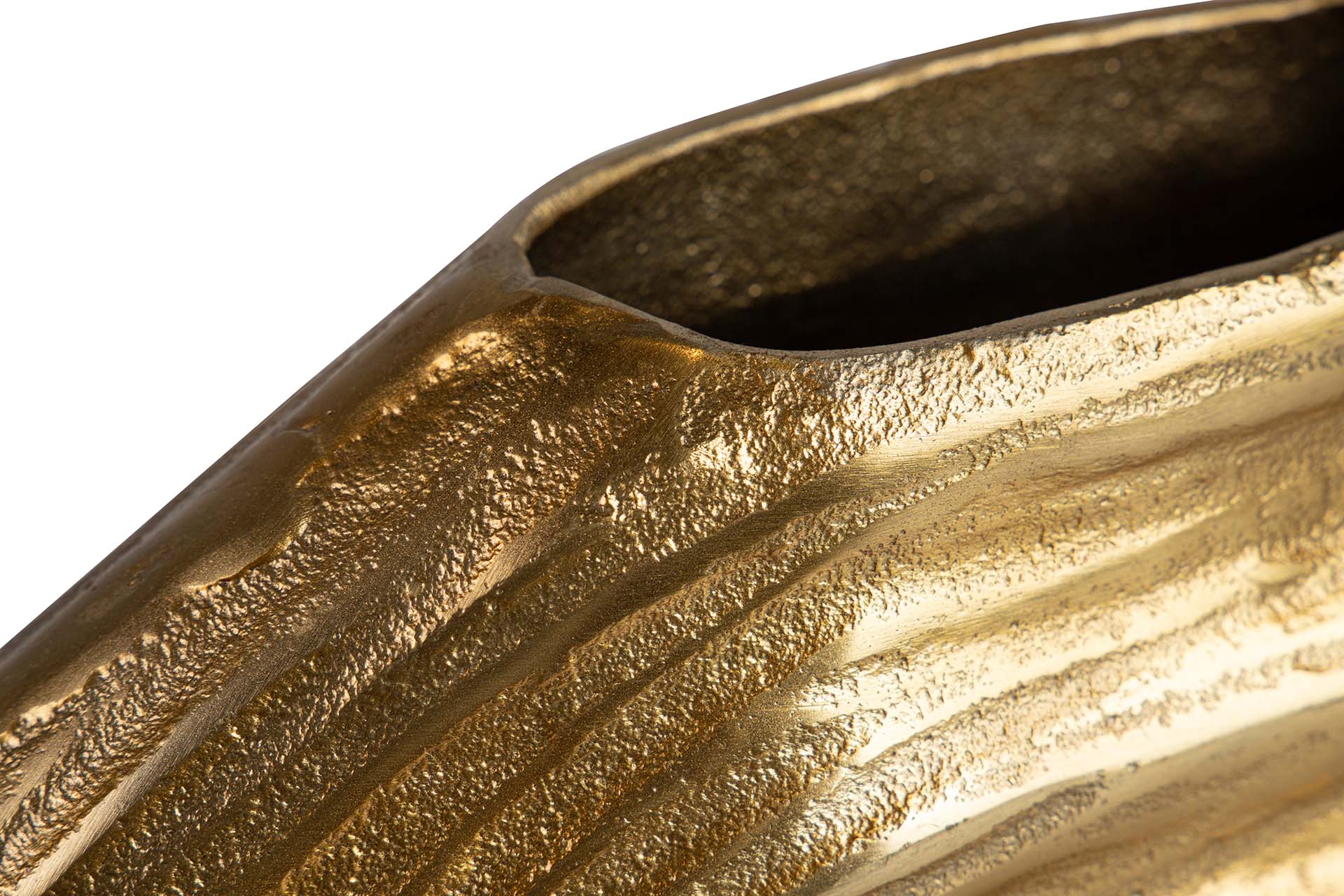 JARRON ALUMINIO DORADO 34x18x10 CM