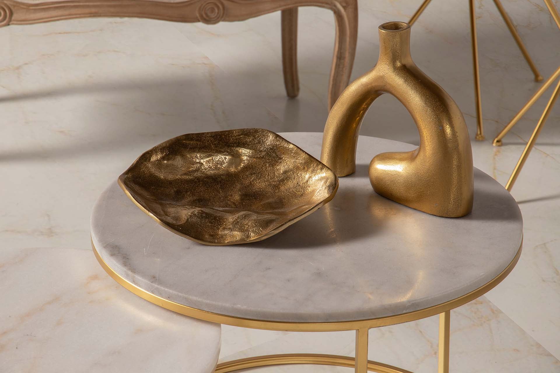 JARRON ALUMINIO DORADO 26x7x24 CM