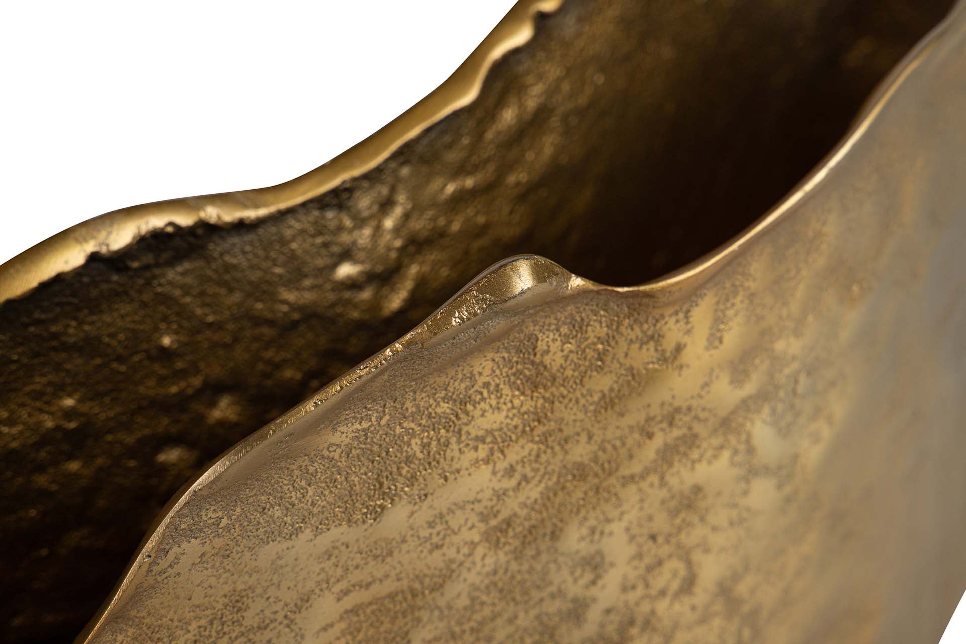 JARRON ALUMINIO DORADO 37x11x20 CM