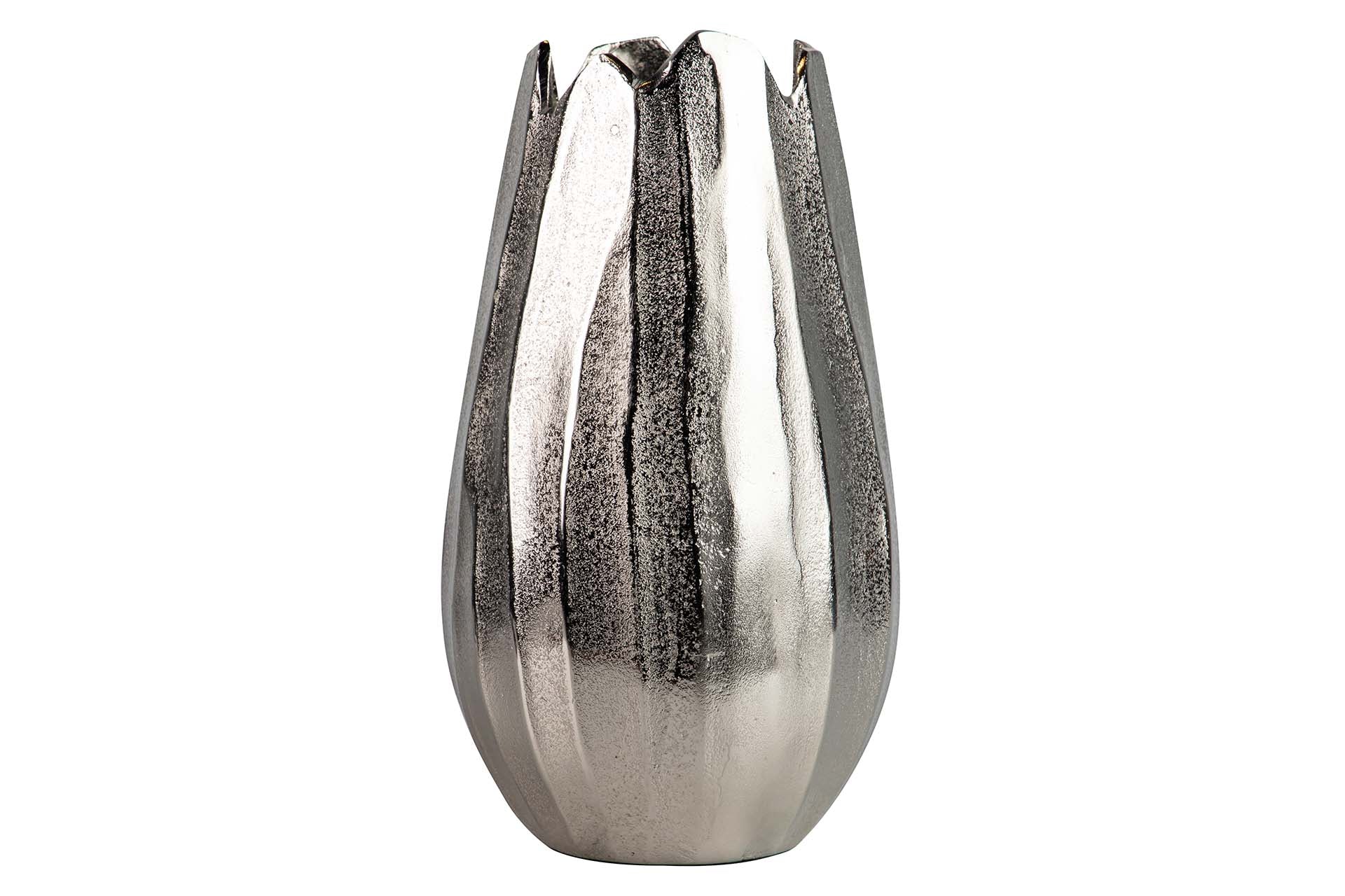 JARRON ALUMINIO PLATEADO 16x16x29 CM