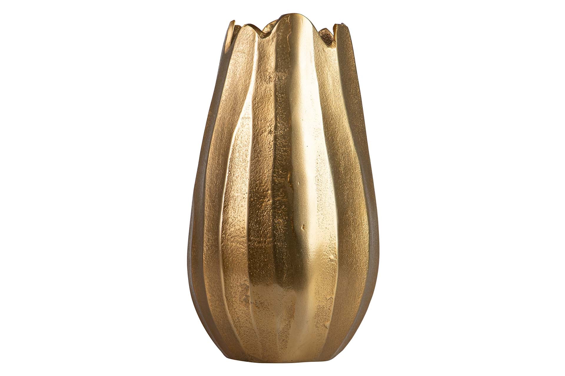 GOLD ALUMINUM VASE 16x16x29 CM