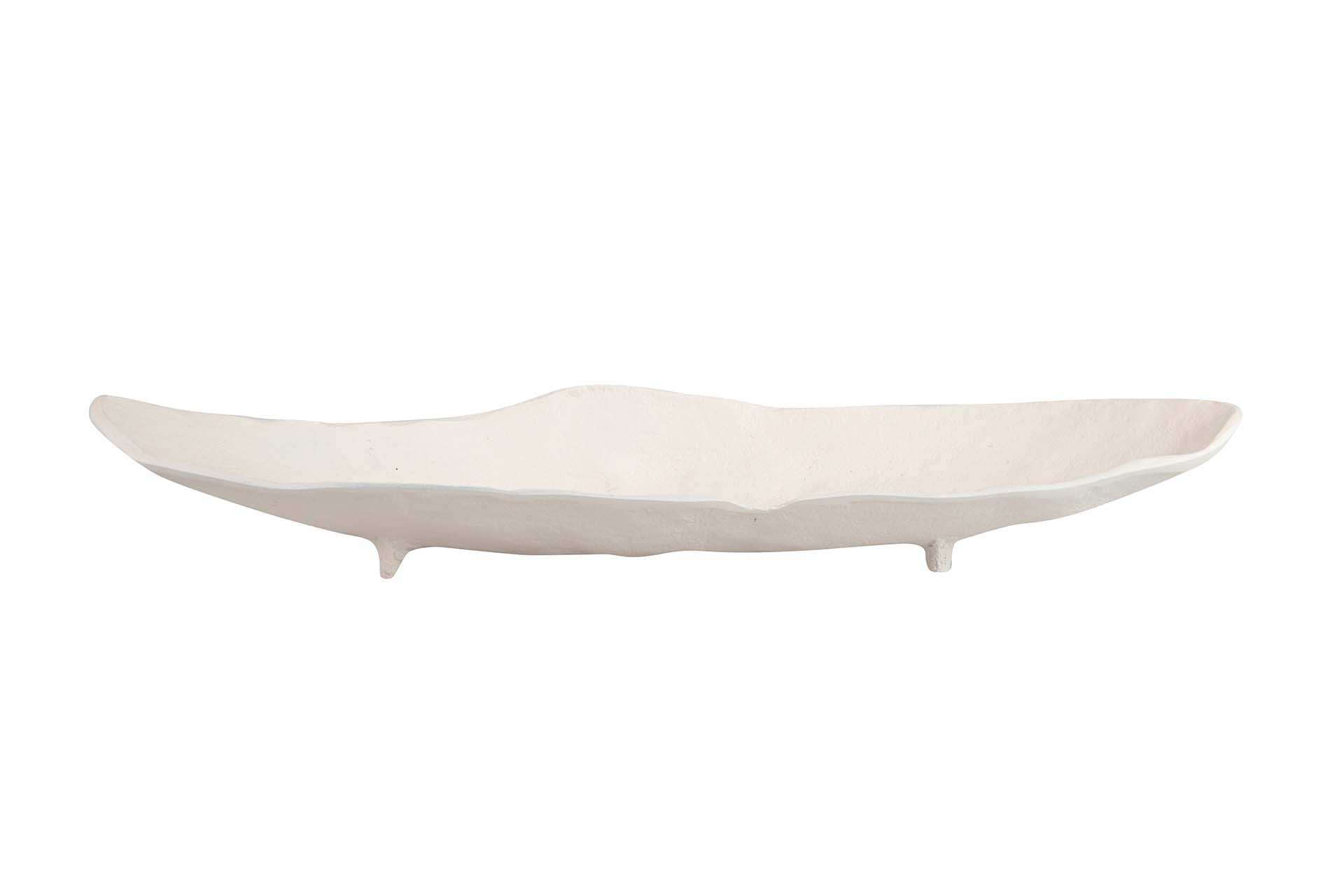 CENTRO DE MESA DE ALUMÍNIO BRANCO 47x14x6 CM