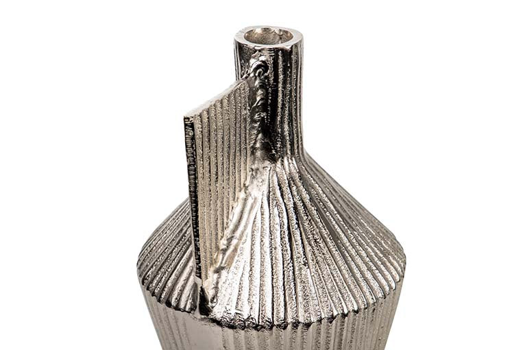 JARRON ALUMINIO PLATEADO 30x15x15 CM