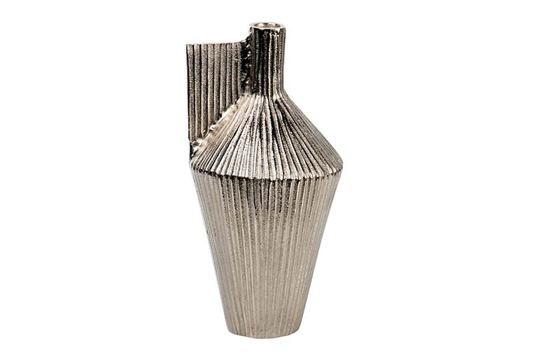JARRON ALUMINIO PLATEADO 30x15x15 CM