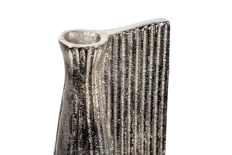 JARRON ALUMINIO PLATEADO 14x11x39 CM